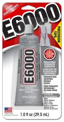 E6000 Adhesive - Medium Viscosity Clear 1 oz Tube