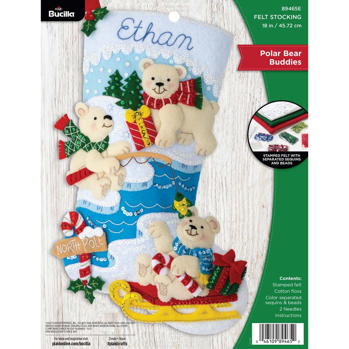 Arctic Santa Bucilla Christmas Stocking Kit