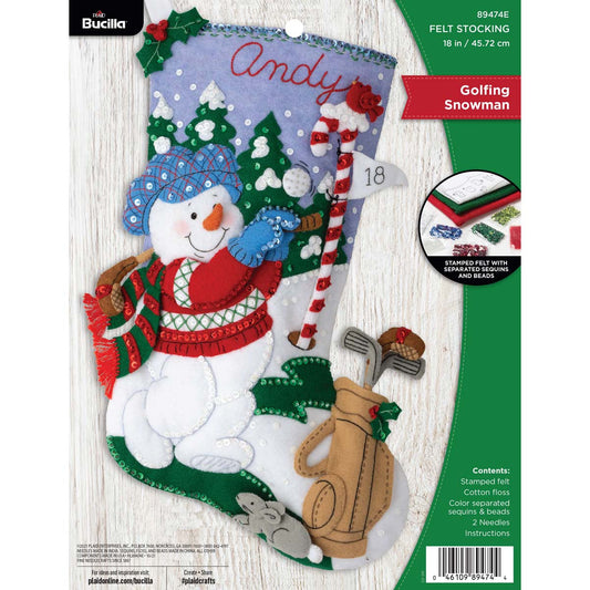 Bucilla Felt Stocking Applique Kit 18 Long Stars & Stripes Santa
