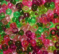 Transparent Mix Colors Craft Pony Beads 6 x 9mm Assorted Colors